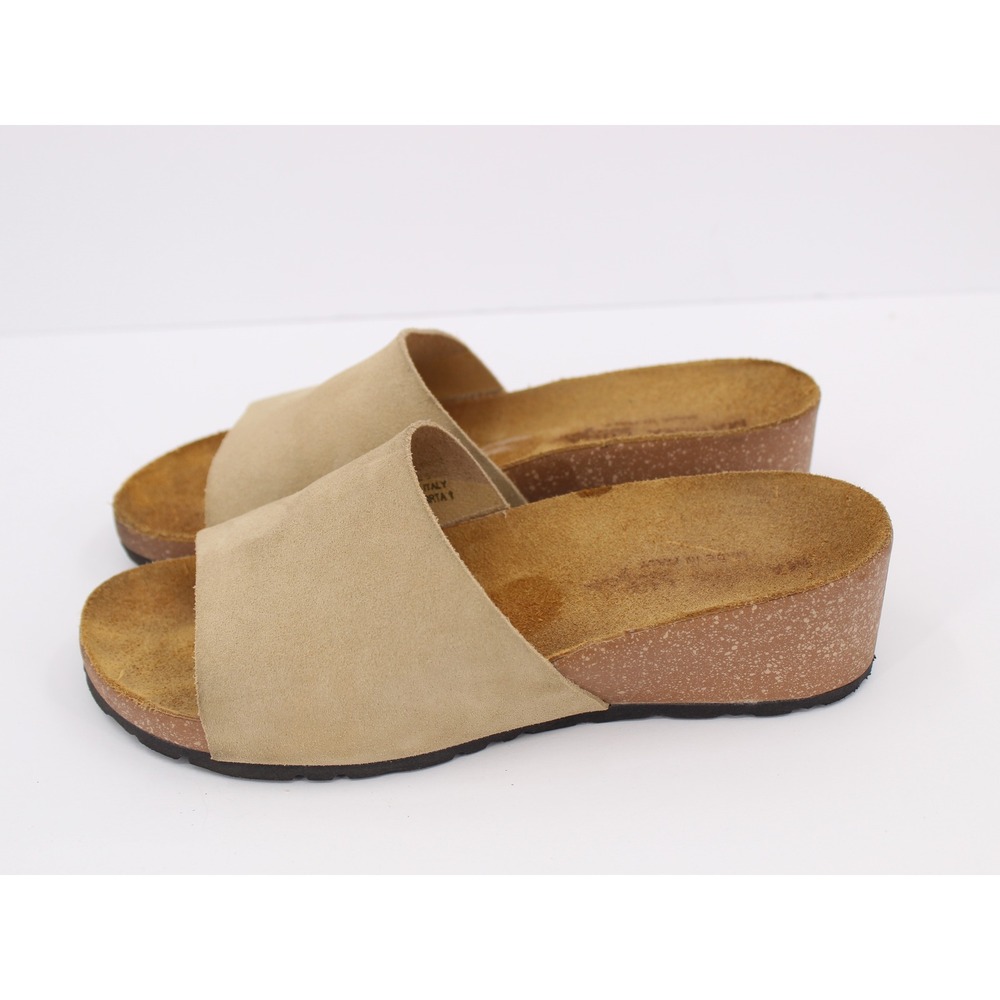 Marina Luna Suede Wedge Slide Sandals Made in Italy Womens 7 - Picture 6 of 11